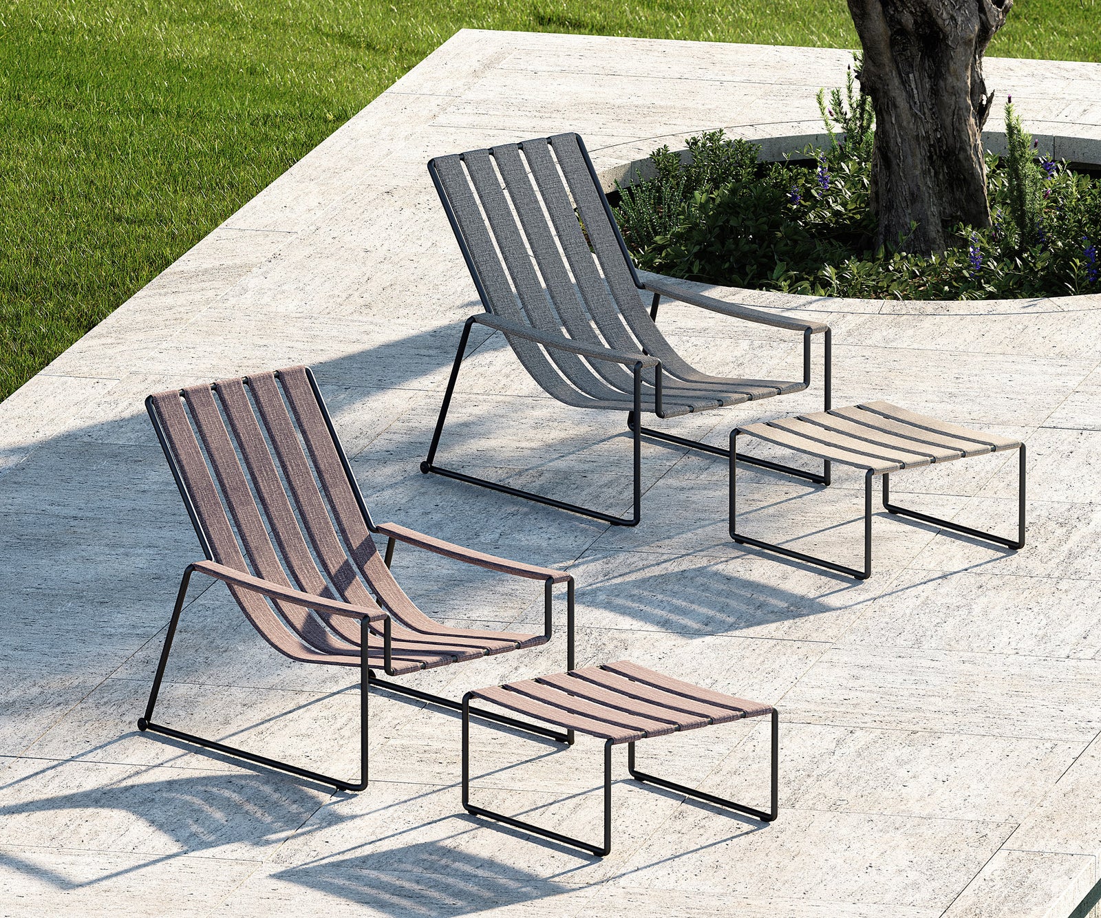 Strappy Sun Lounger Royal Botania