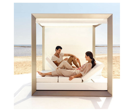 High end Vela Daybed 2 Reclining Backrest Square by Vondom Casa Design