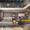 High end Tango Wall Bed With Sofa by Clei Casa Design