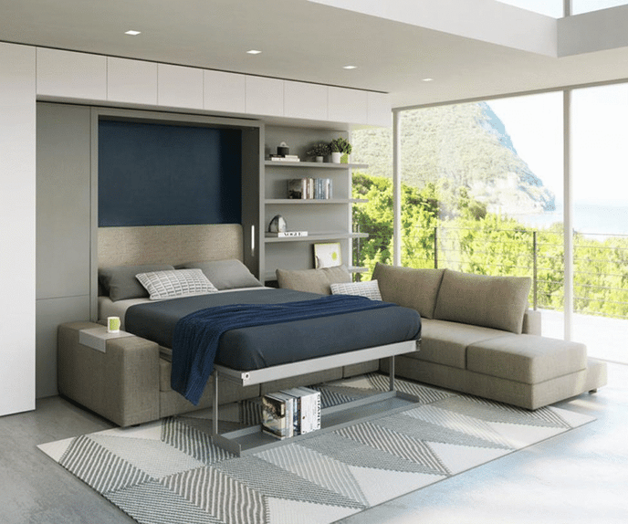 High end Tango Wall Bed With Sectional by Clei Casa Design
