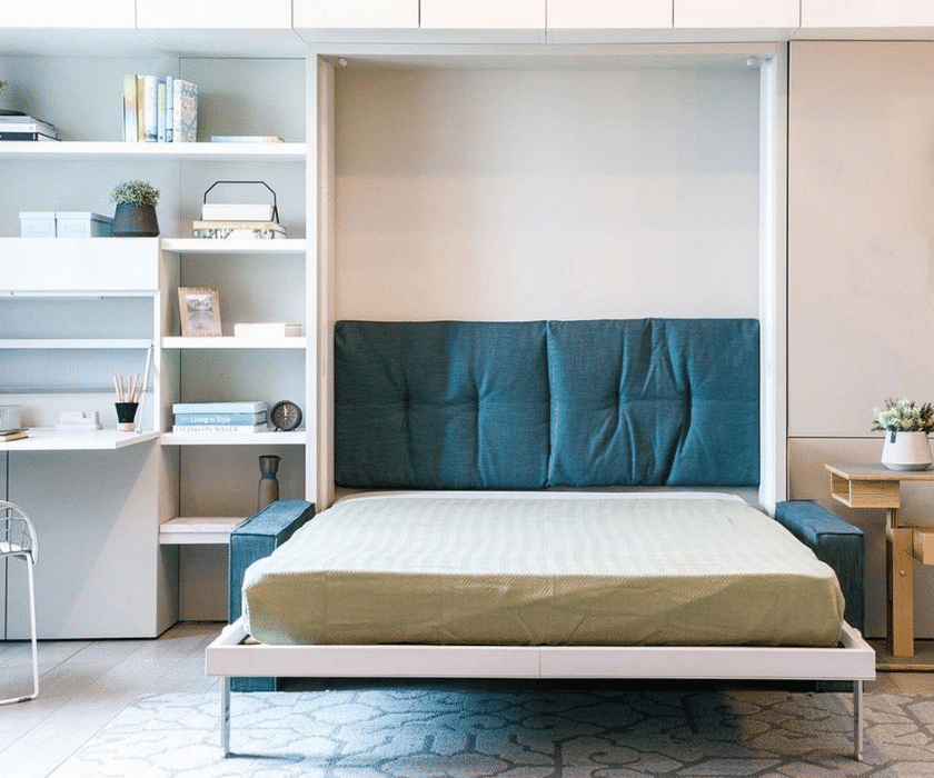 High end Penelope 2 Wall Bed With Sofa by Clei Casa Design