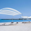 Luxury Ala Outdoor Sunshade by Paola Lent with Sliding or Fixed Shading Sail Casa Design Group