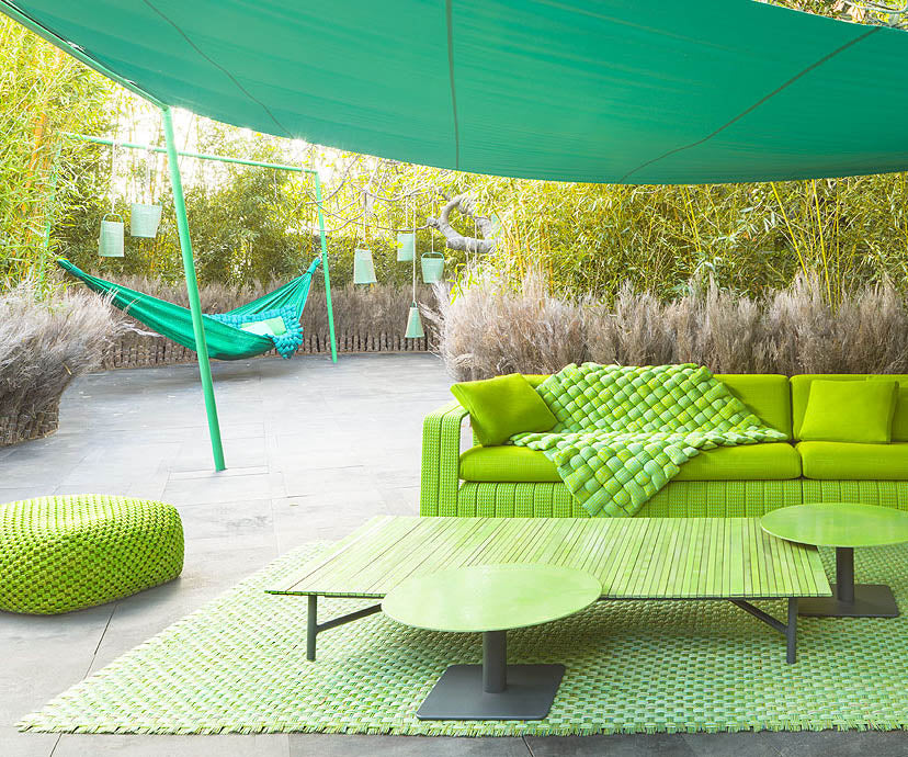 Luxury Ala Outdoor Sunshade by Paola Lent with Sliding or Fixed Shading Sail Casa Design Group