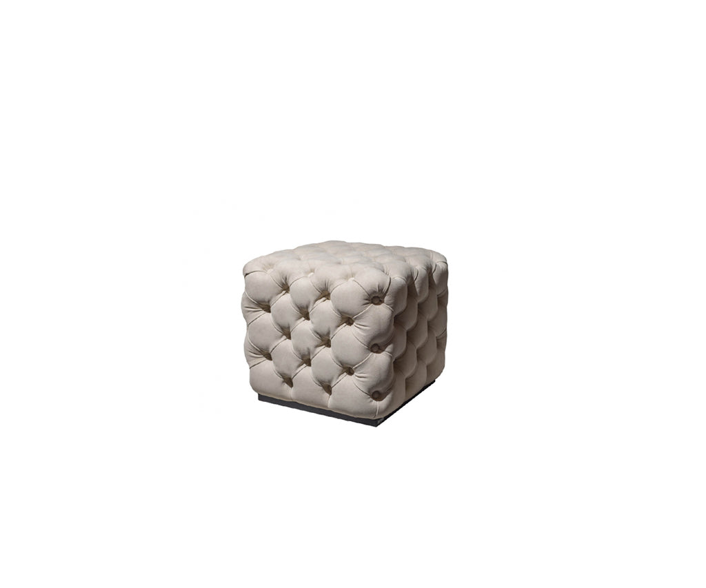 Porada Alcide Pouf Oval with Capitonné