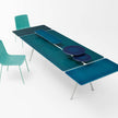 Glossy Aluminum Base and Cristal Top Altopiano Outdoor Dining Table by Paola Lenti Casa Design Group