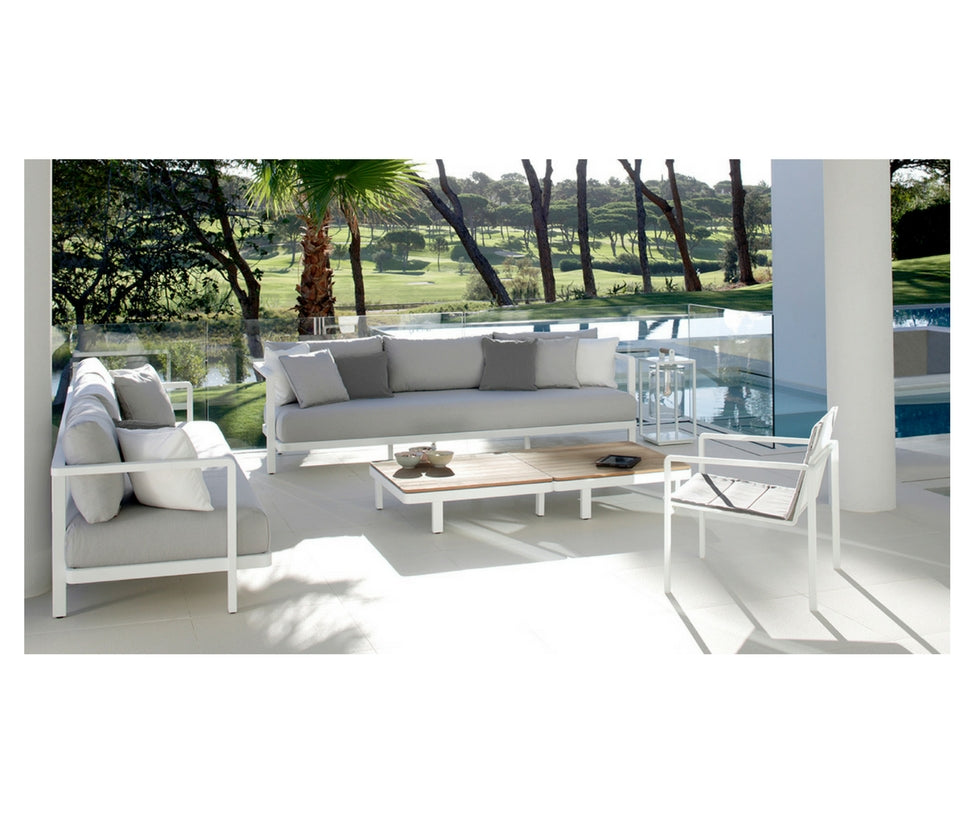 Modern Aluminium Frame Alura Outdoor Lounge 3-Seater Sofa by Royal Botania | Casa Design Group