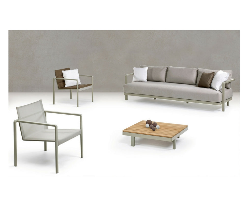 Modern Aluminium Frame Alura Outdoor Lounge 3-Seater Sofa by Royal Botania | Casa Design Group