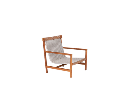 Elegant Amanu Lounge Chair by Tribù with teak frame and hemp seat | Casa Design Group