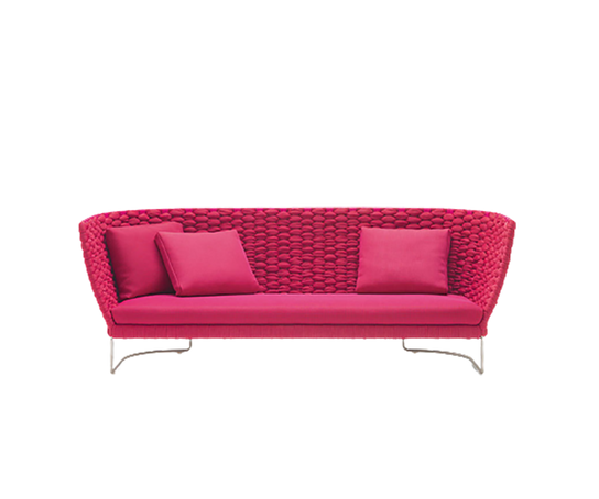 Elegant Handwoven Weaves and Stainless Steel Structure Ami Outdoor Sofa by Paola Lenti Casa Design Group