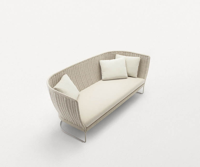 Elegant Handwoven Weaves and Stainless Steel Structure Ami Outdoor Sofa by Paola Lenti Casa Design Group