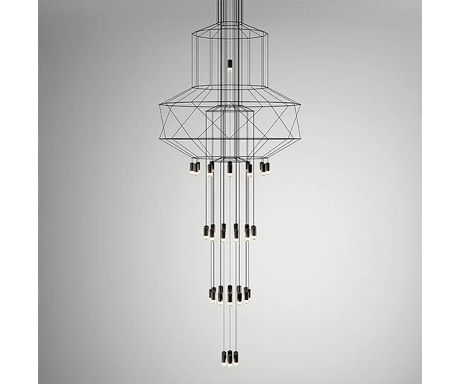 High end Wireflow Chandelier 0375 by Vibia Casa Design
