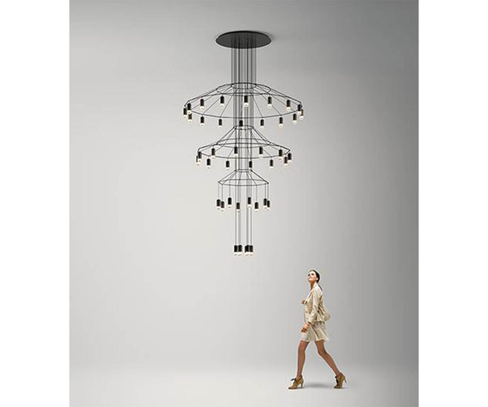 High end Wireflow Chandelier 0378 by Vibia Casa Design
