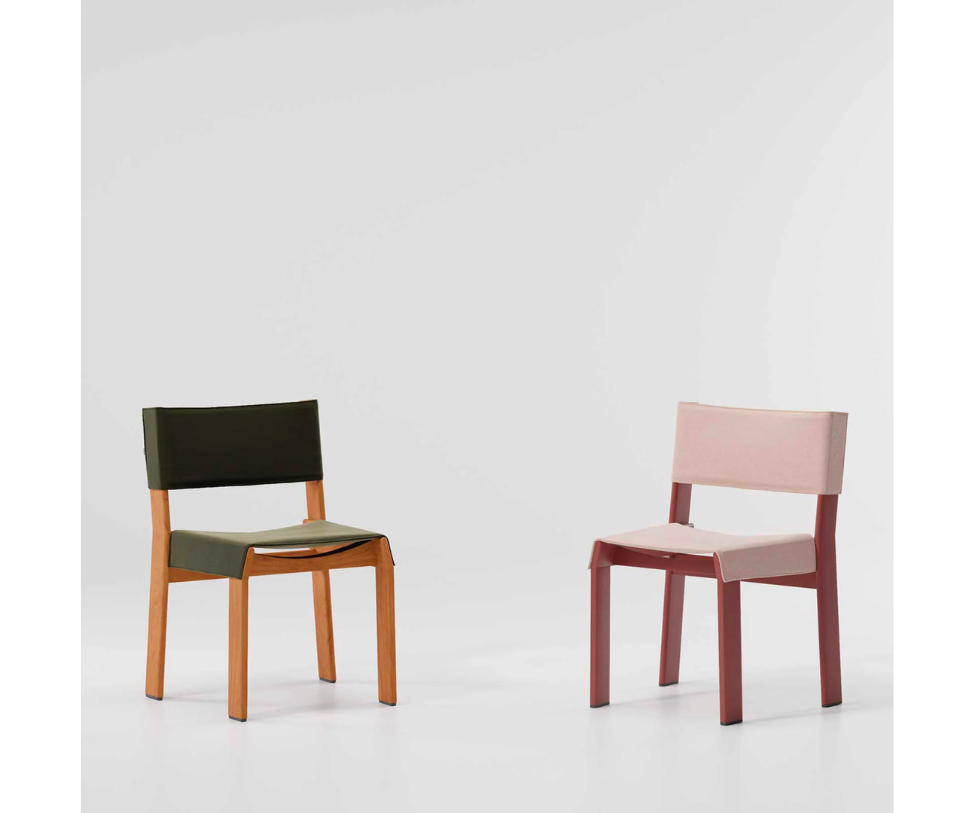 Band Dining Chair by Kettal outdoor chair in aluminum or teak with fabric upholstery Casa Design Group