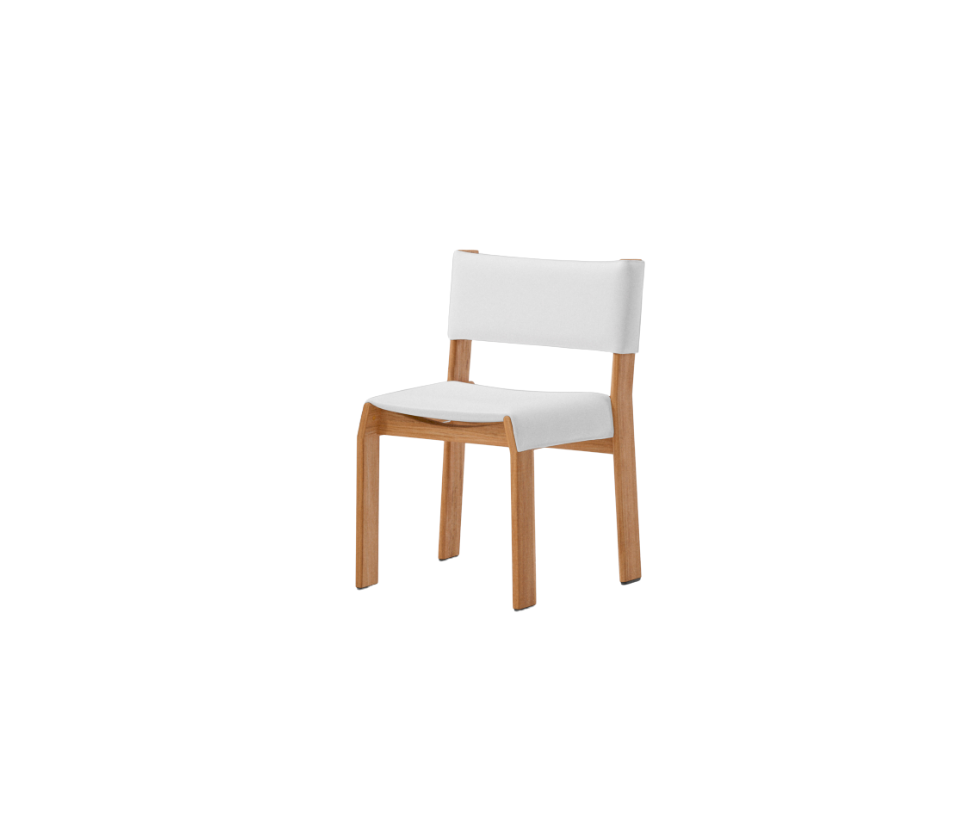 Band Dining Chair by Kettal outdoor chair in aluminum or teak with fabric upholstery Casa Design Group