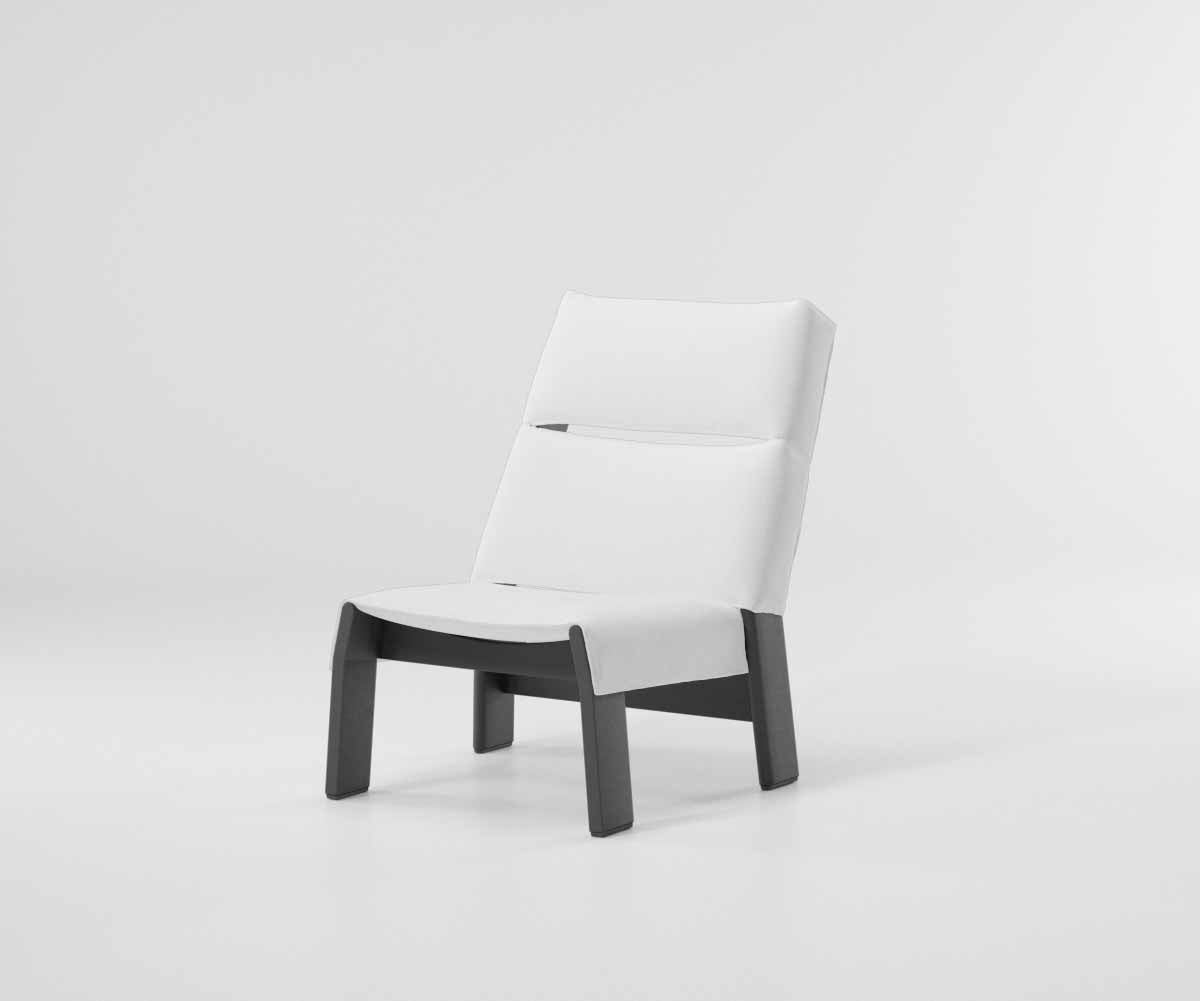 Band Lounge Chair by Kettal outdoor lounge chair in aluminum or teak with fabric upholstery Casa Design Group