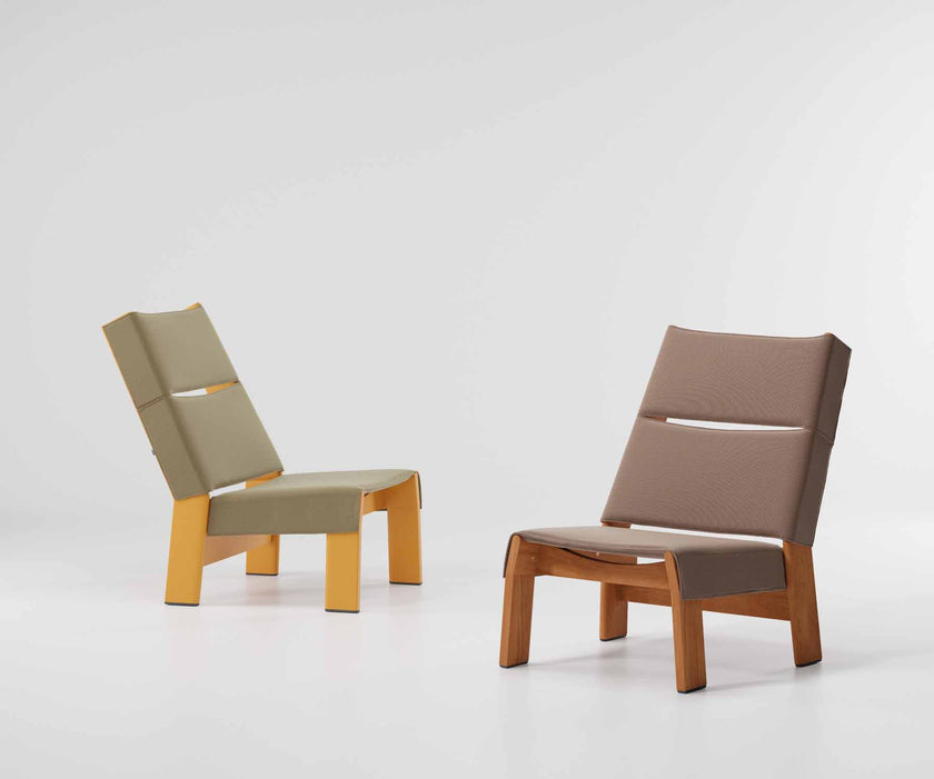 Band Lounge Chair by Kettal outdoor lounge chair in aluminum or teak with fabric upholstery Casa Design Group