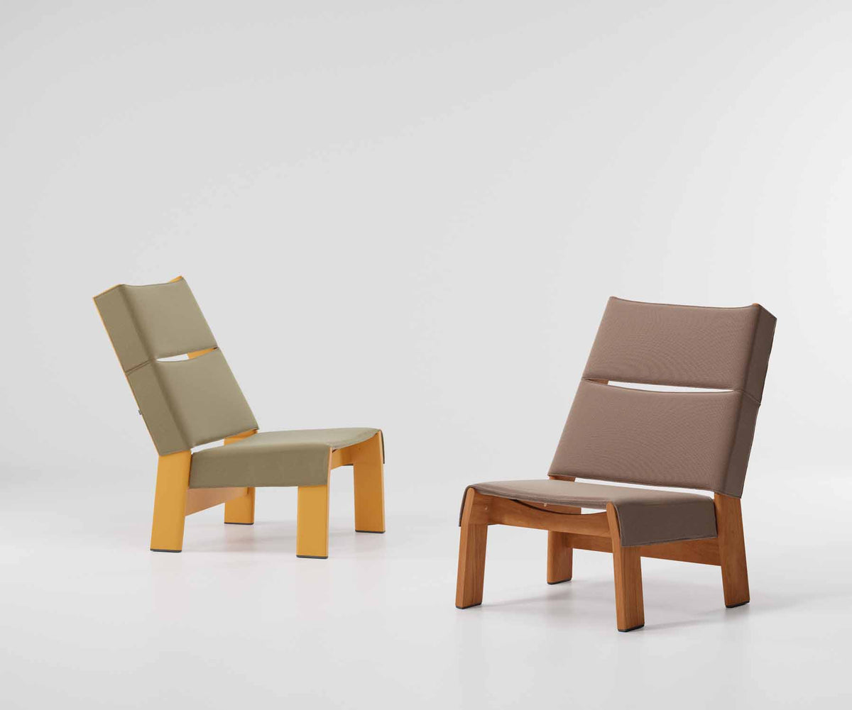 Band Lounge Chair by Kettal outdoor lounge chair in aluminum or teak with fabric upholstery Casa Design Group