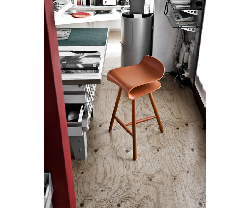 High end BCN Wood Base Stool by Kristalia Casa Design