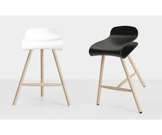 High end BCN Wood Base Stool by Kristalia Casa Design
