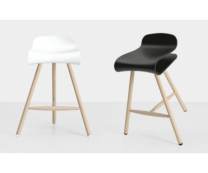 High end BCN Wood Base Stool by Kristalia Casa Design