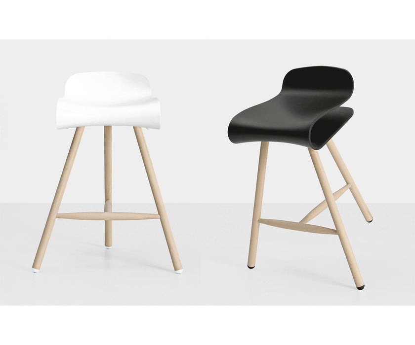 High end BCN Wood Base Stool by Kristalia Casa Design
