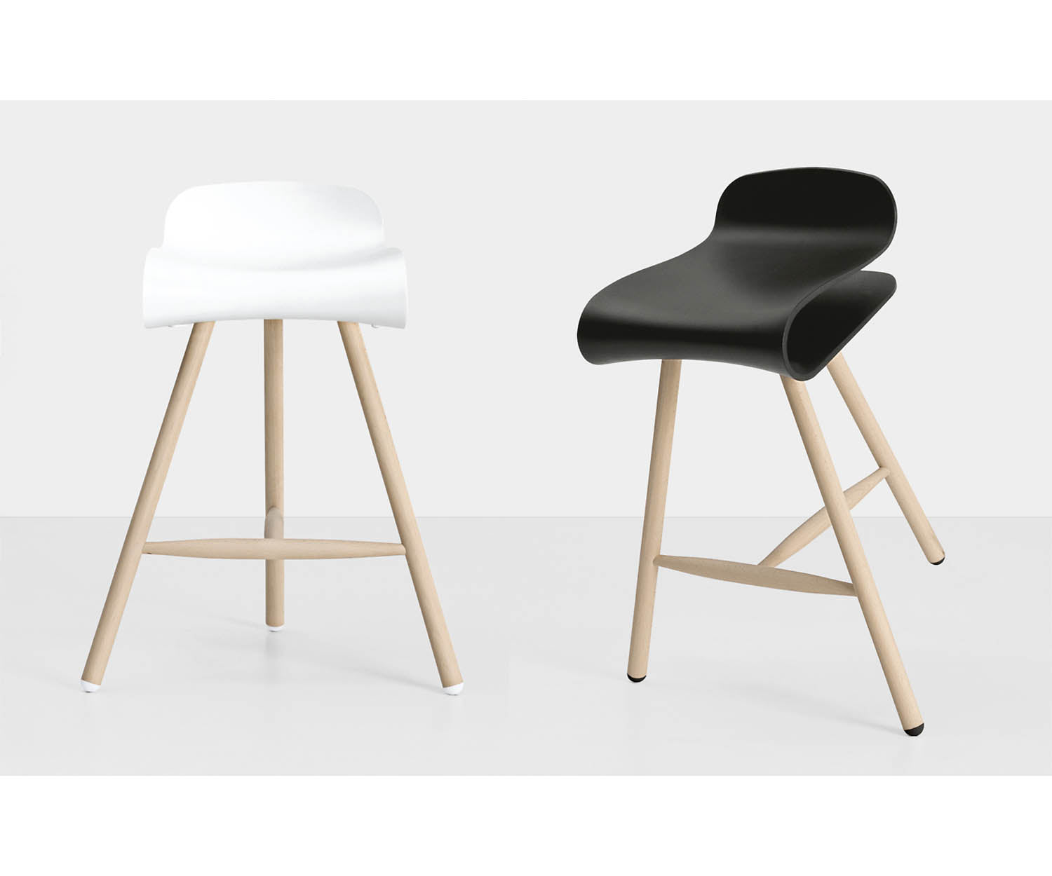 High end BCN Wood Base Stool by Kristalia Casa Design