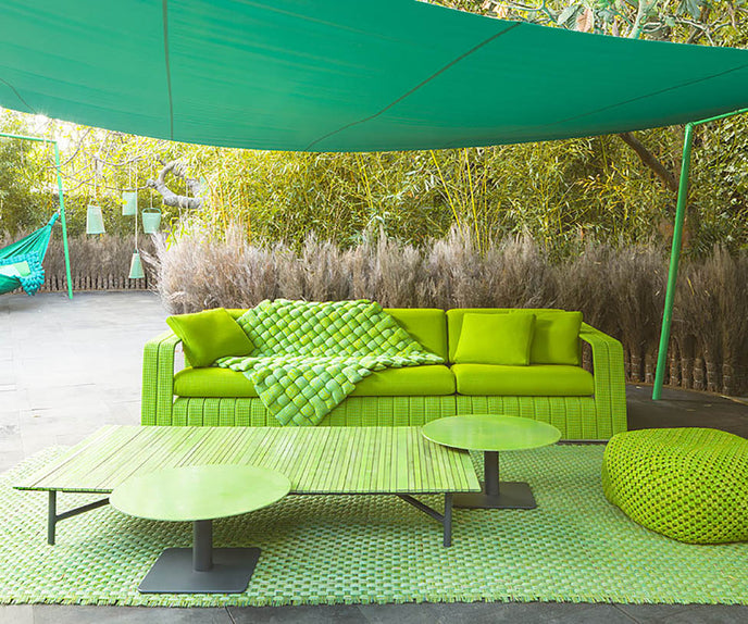 Luxurious Berry Outdoor Pouf by Paola Lenti Perfect for Enhancing Contemporary Spaces Casa Design Group