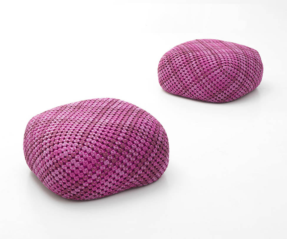 Luxurious Berry Outdoor Pouf by Paola Lenti Perfect for Enhancing Contemporary Spaces Casa Design Group