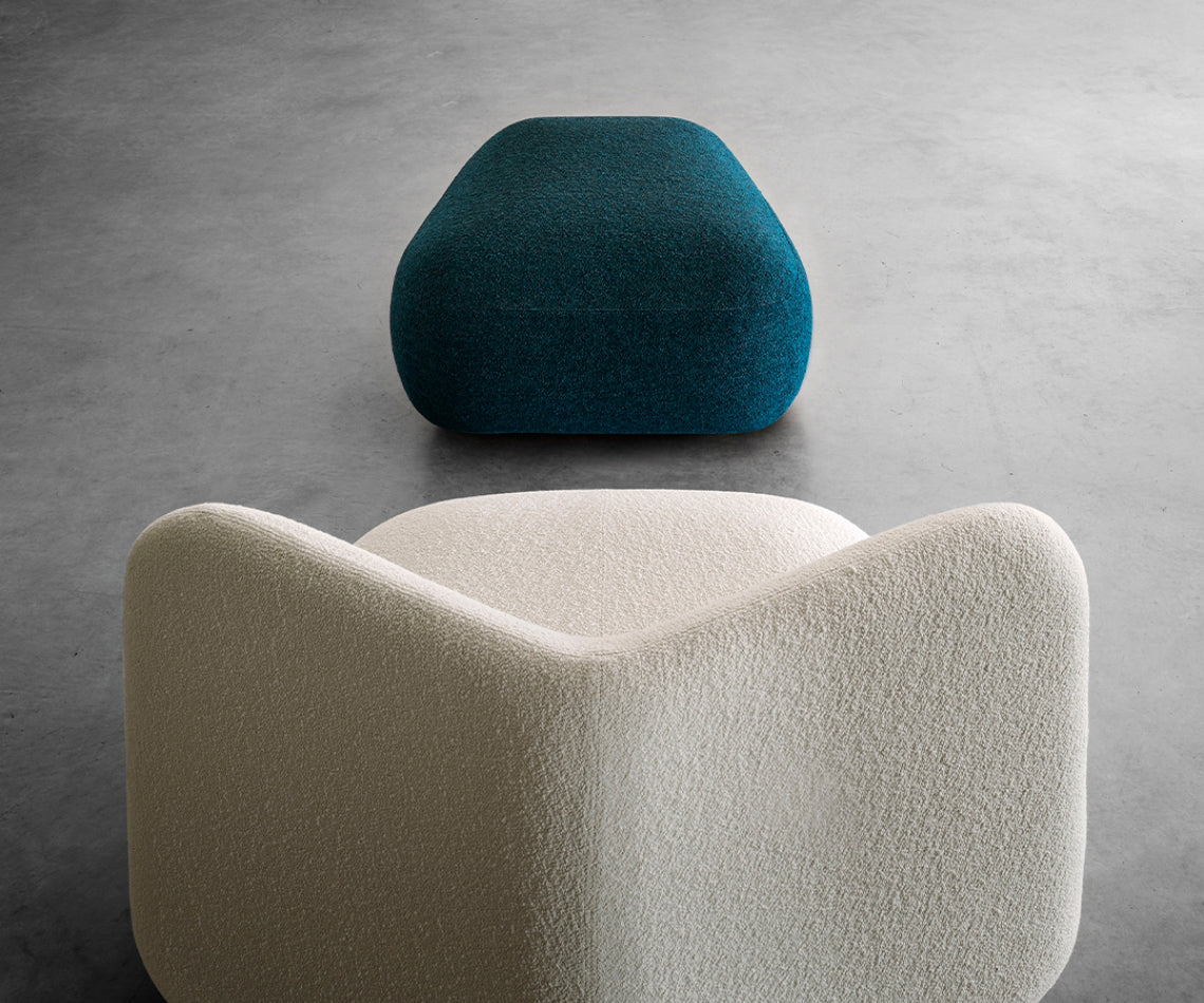 PRINCE - Pouf design con cuciture vivaci in contrasto