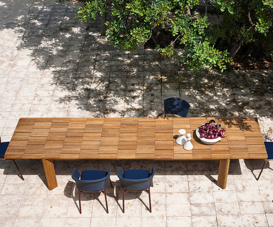 Teak Brick Extendable Outdoor Dining Table by Roda | Casa Design Group