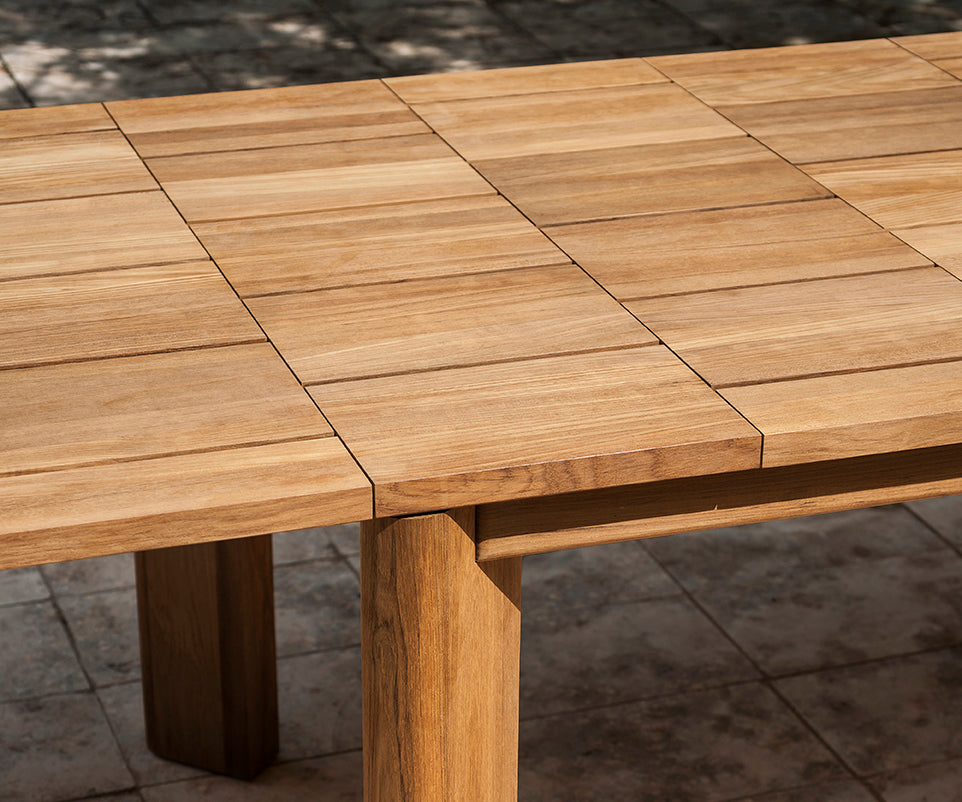 Teak Brick Extendable Outdoor Dining Table by Roda | Casa Design Group