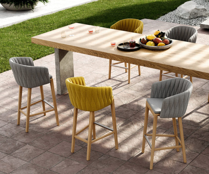 Teak Outdoor Calypso Barstool by Royal Botania | Casa Design Group