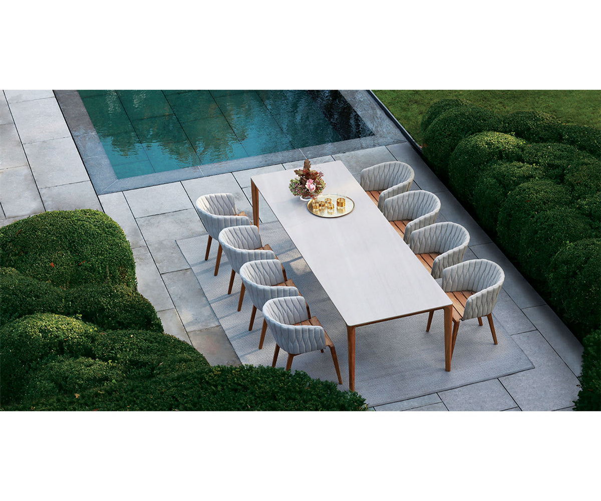 Stylish Teak Calypso Outdoor Dining Armchair by Royal Botania Casa Design Group