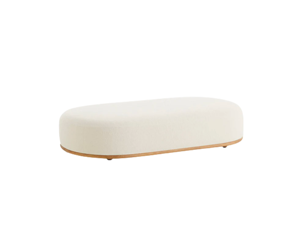 Cask Ottoman by Expormim in natural rattan with upholstered cushion Casa Design Group