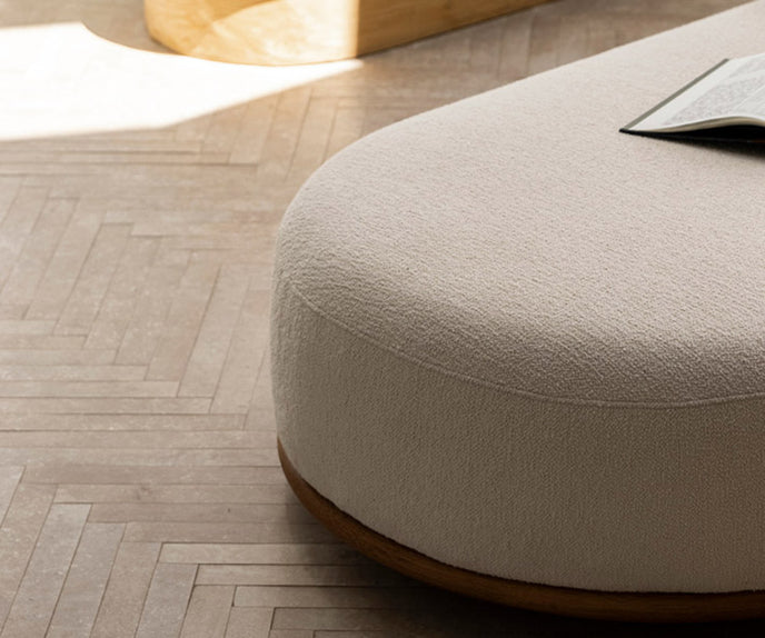Cask Ottoman by Expormim in natural rattan with upholstered cushion Casa Design Group