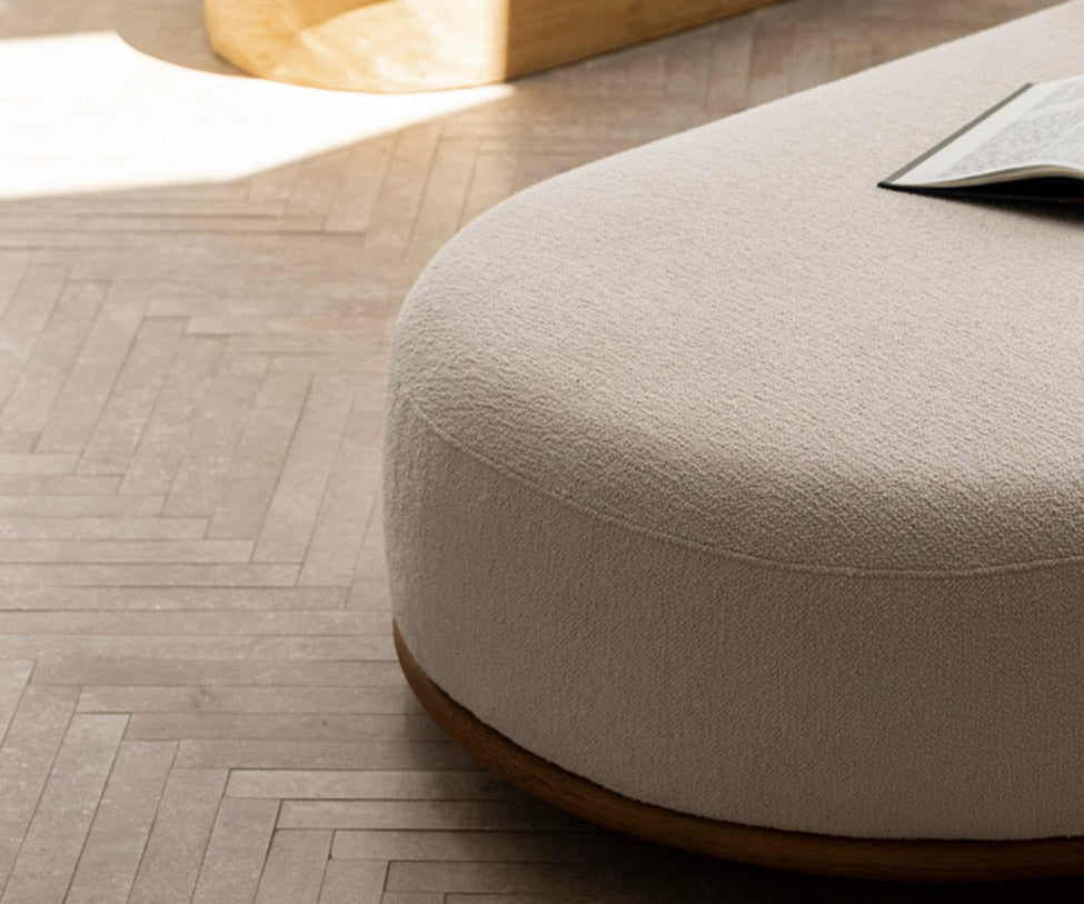 Cask Ottoman by Expormim in natural rattan with upholstered cushion Casa Design Group