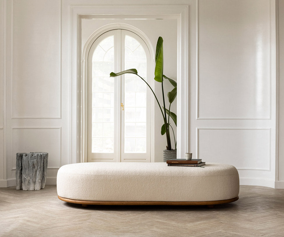 Cask Ottoman by Expormim in natural rattan with upholstered cushion Casa Design Group