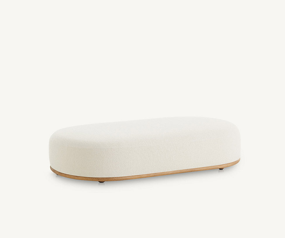 Cask Ottoman by Expormim in natural rattan with upholstered cushion Casa Design Group