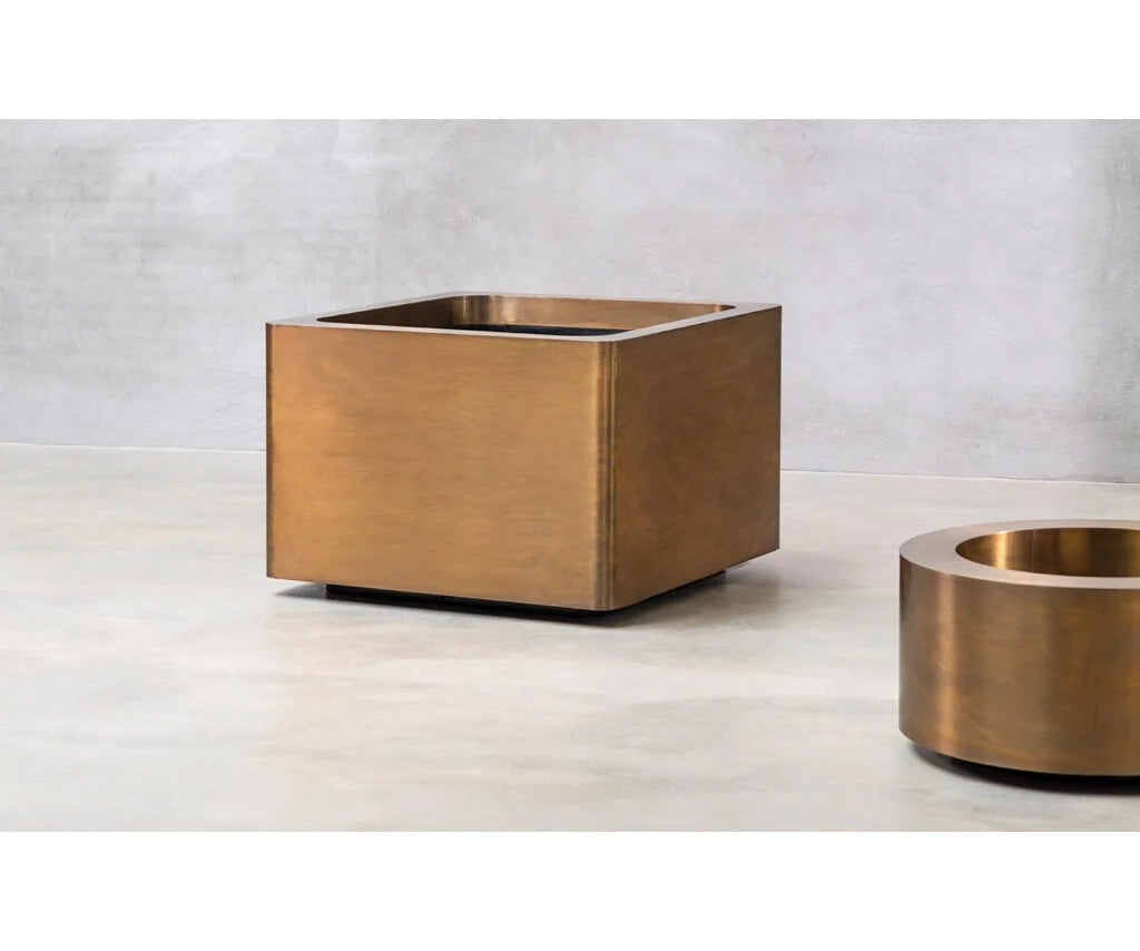 Elegant Brass Cuprum Cube Planter by  Royal Botania Casa Design Group