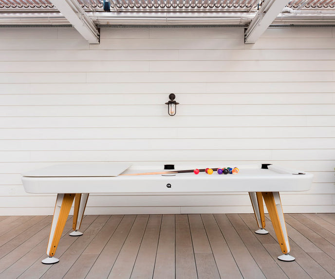 Diagonal convertible pool and dining table by RS Barcelona for modern spaces Casa Design Group