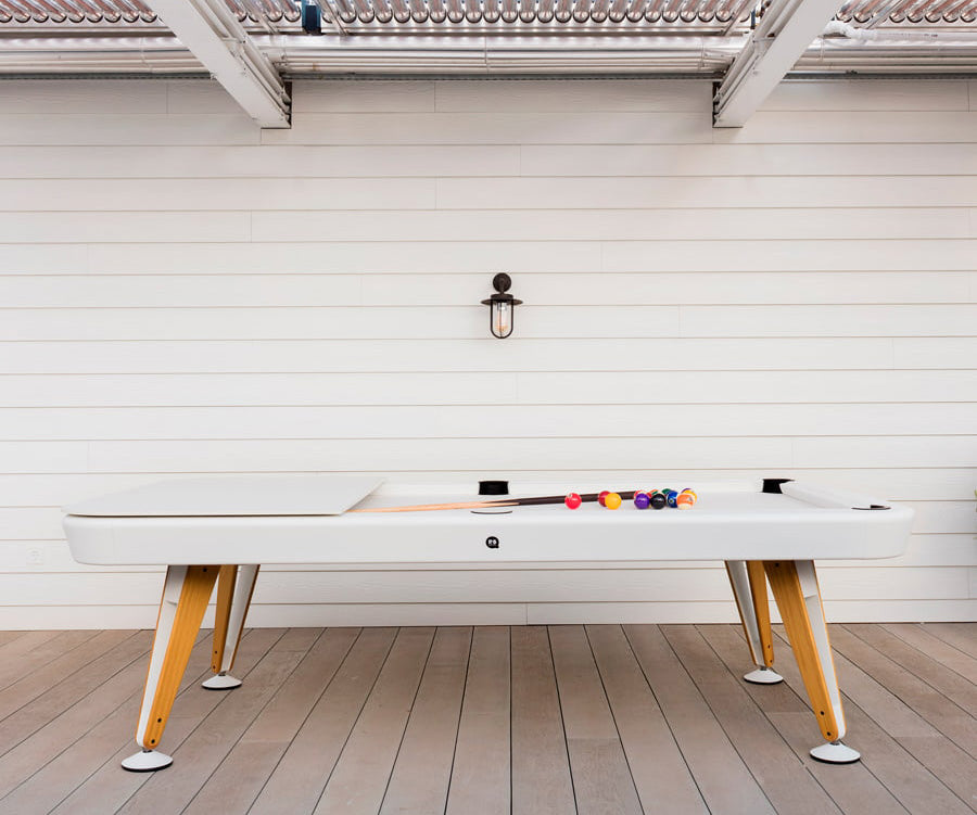 Diagonal convertible pool and dining table by RS Barcelona for modern spaces Casa Design Group