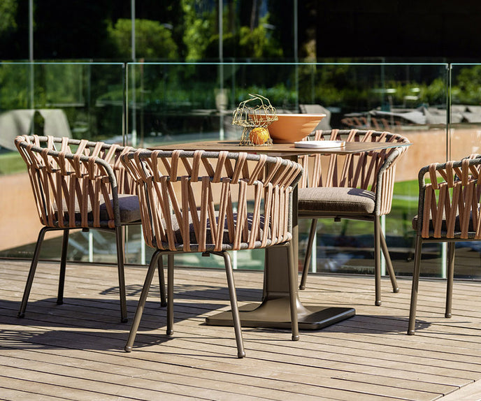 High End Emma Cross Dining Armchair by Varaschin Casa Design Group