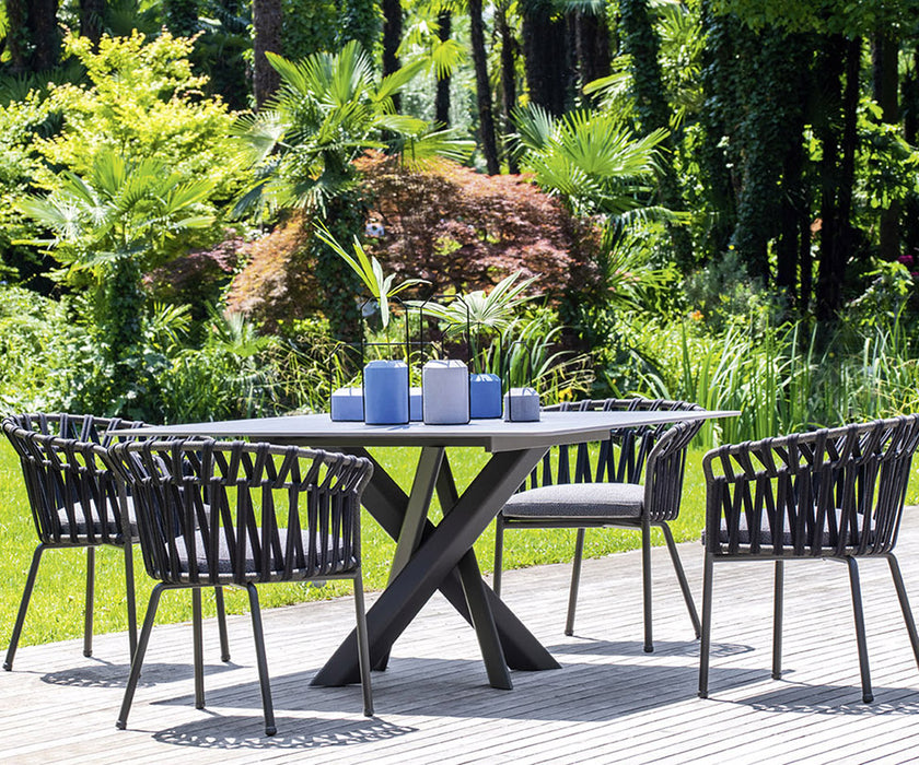 High End Emma Cross Dining Armchair by Varaschin Casa Design Group