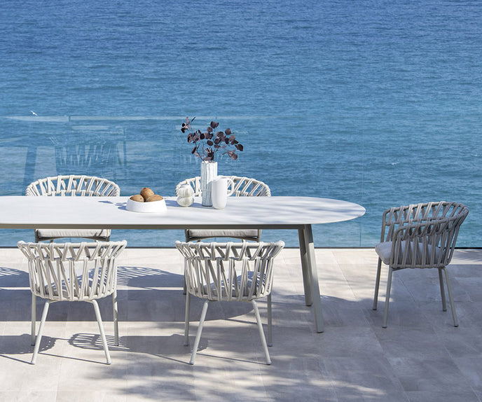 High End Emma Cross Dining Armchair by Varaschin Casa Design Group