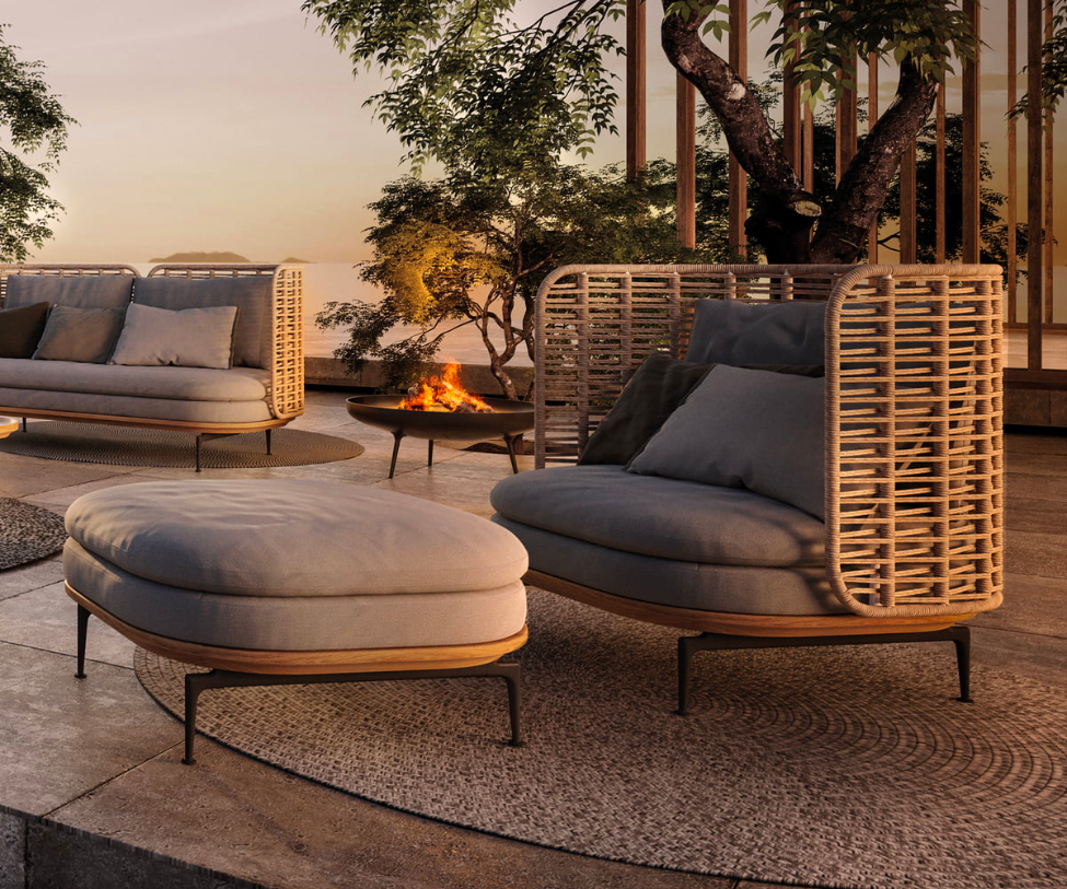 High End Floor Sample Mistral Outdoor Lounge Chair by Gloster Casa Design Group