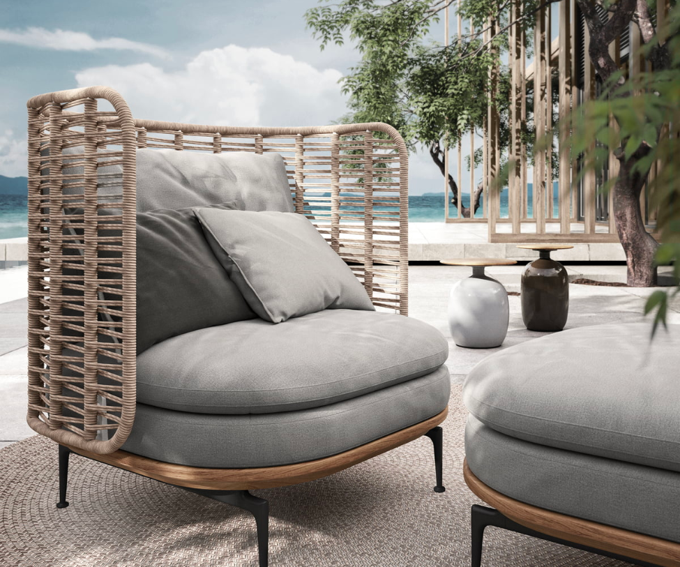 High End Floor Sample Mistral Outdoor Lounge Chair by Gloster Casa Design Group