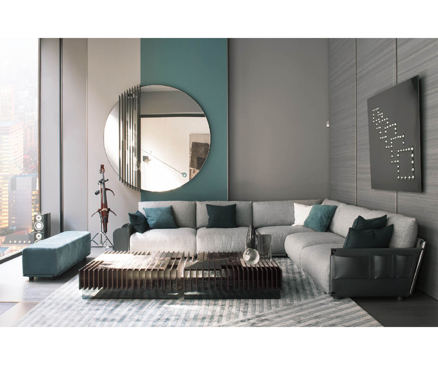 High End Floor Sample Ribbon Rug by Giorgetti Casa Design Group