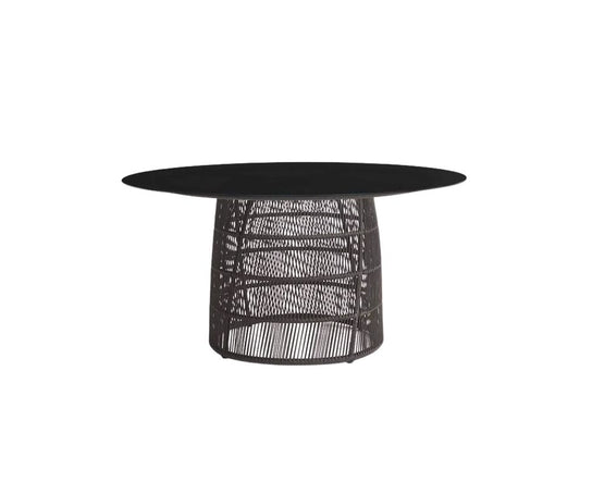 Cuff Round Black Glass Dining Table Danao Living