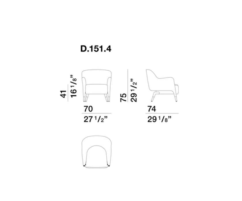 High End Gio Ponti D.151.4 Armchair by Molteni&C Casa Design Group