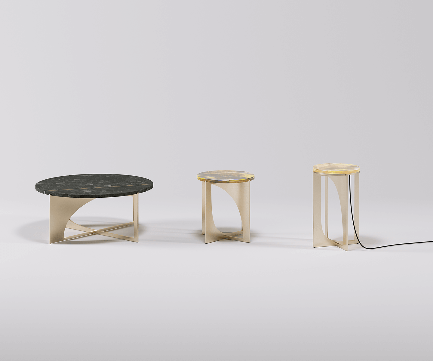Hyperbol Coffee Table and Stool Paolo Castelli